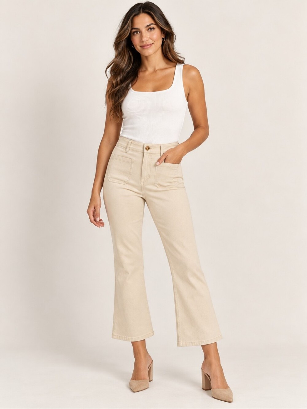❤️ ANN TAYLOR LOFT HIGH RISE CROP FLARE JEANS, 4 (27)